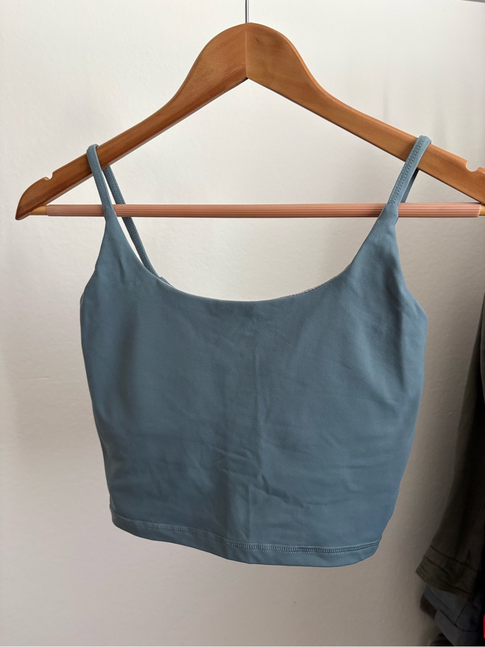 Classic Blue Scoop Neck/ Low Back Athletic Strap Crop Top - Women